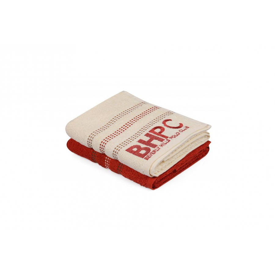 Набор полотенец Beverly Hills Polo Club - 355BHP1267 Botanik Brick Red, Cream 50*90