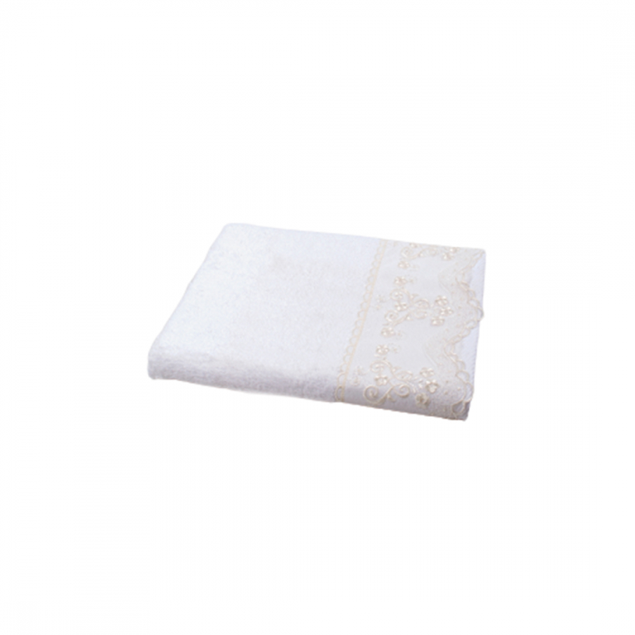 Полотенце бамбуковое Maxstyle - Dantela белое 50*90