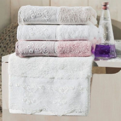 Полотенце бамбуковое Maxstyle - Dantela кофе 50*90, , 4