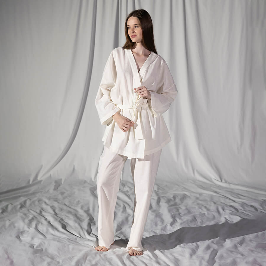 Домашняя одежда Penelope - Serli uzun kollu kimono beyaz белый S-M