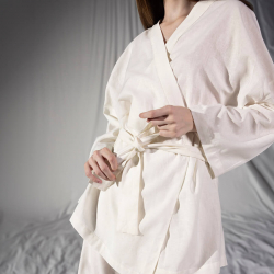 Домашняя одежда Penelope - Serli uzun kollu kimono beyaz белый S-M, , 5