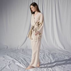 Домашняя одежда Penelope - Serli uzun kollu kimono ekru молочный S-M, , 3