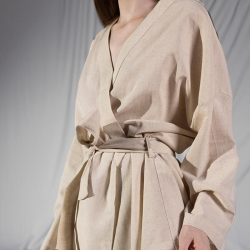 Домашняя одежда Penelope - Serli uzun kollu kimono ekru молочный S-M, , 6