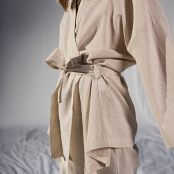 Домашняя одежда Penelope - Serli uzun kollu kimono ekru молочный S-M, , 8