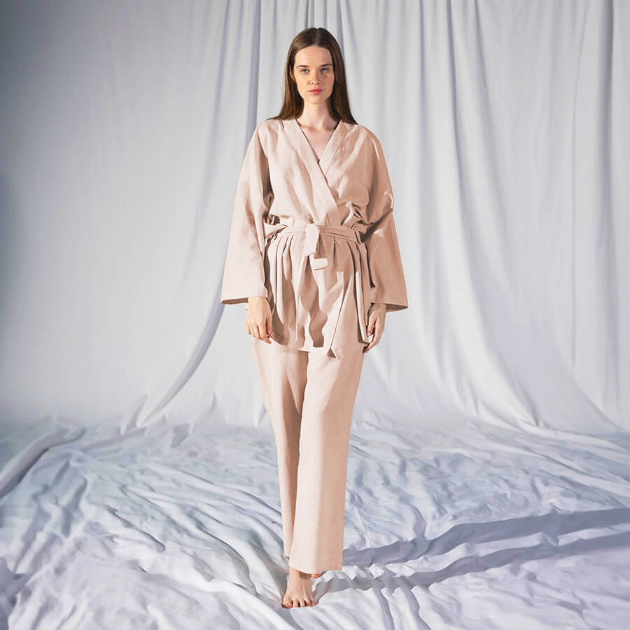 Домашняя одежда Penelope - Serli uzun kollu kimono somon лососевый S-M