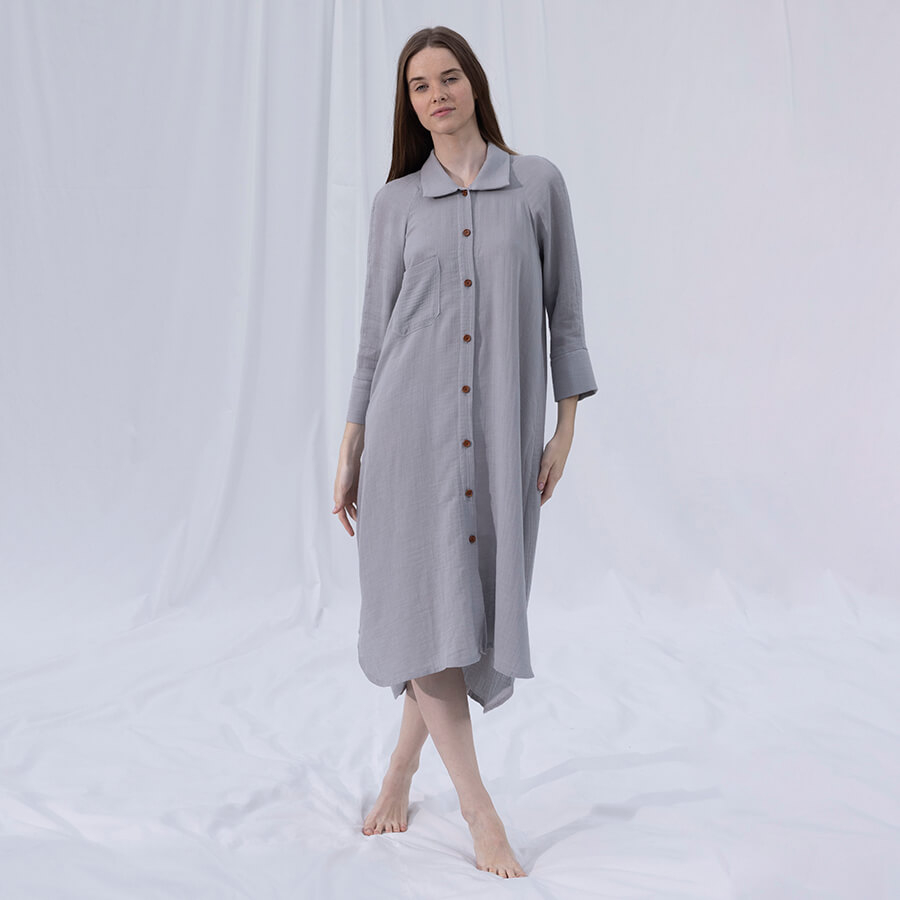 Домашняя одежда Penelope - Serli uzun dugmeli elbise a.gri светло-серый S-M