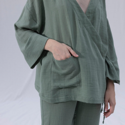 Домашняя одежда Penelope - Serli kruvaze kimono kisa cagla зеленый S-M, , 5