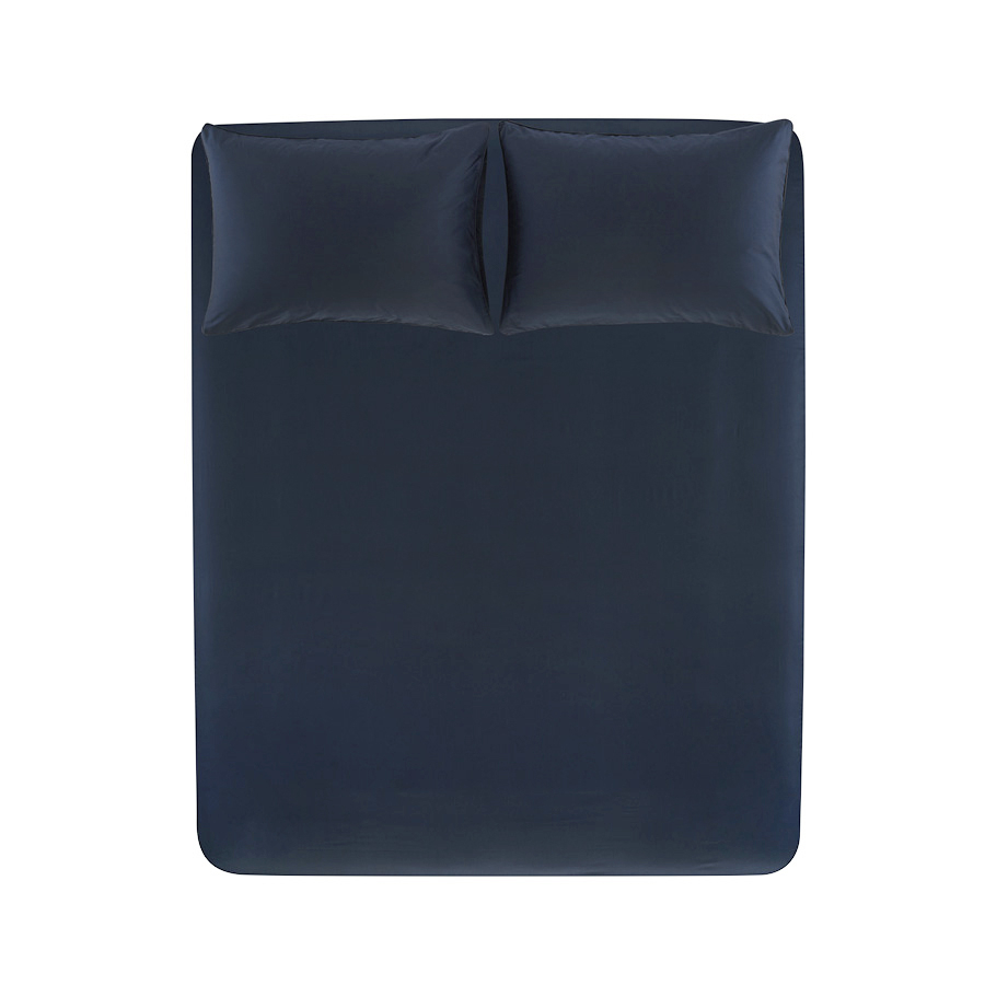 Простынь на резинке с наволочками Penelope - Lia lacivert синий 160*200+50*70 (2)