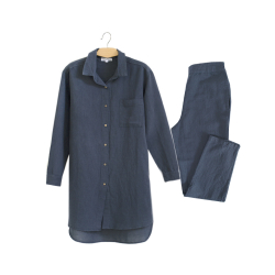 Домашние женские штаны со льна Lotus Home - Bruma синий S, , 9