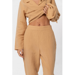 Домашние женские штаны со льна Lotus Home - Bruma горчичный XL, , 4