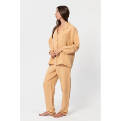 Домашние женские штаны со льна Lotus Home - Bruma горчичный S, , 3