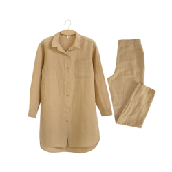 Домашние женские штаны со льна Lotus Home - Bruma горчичный M, , 9