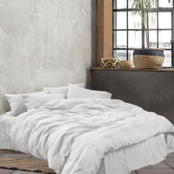 Постельное белье со льна Lotus Home - Karlin white белый евро, , 2