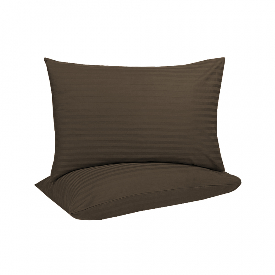 Наволочка Lotus Отель - Сатин страйп 1*1 кофе 50*70 (1 шт) п/э