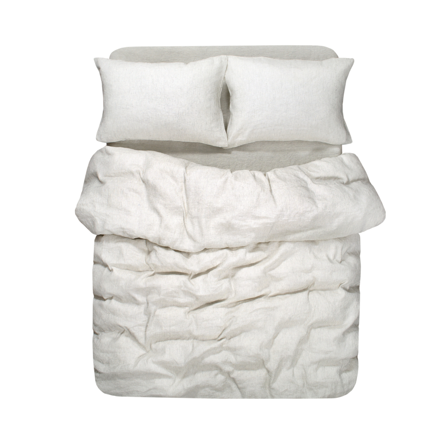 Постельное белье со льна Lotus Home - Karlin stripe linen евро