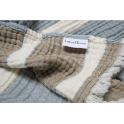 Полотенце Lotus Home - Milana muslin lead blue-khaki 80*160, , 6