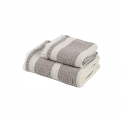 Полотенце Lotus Home - Milana muslin beige-lead blue 80*160, , 9