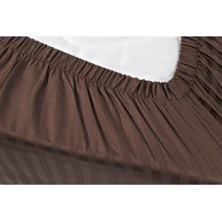 Простынь Lotus Отель - Сатин Страйп 1*1 кофе Турция 180*200*25 на резинке, , 3