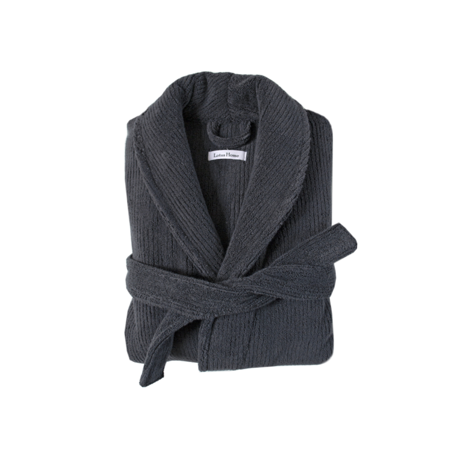 Халат unisex Lotus Home - Bold New Microcotton antrasit махровый XL