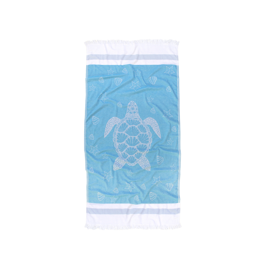 Полотенце Barine Pestemal - Turtle 85*165 Mavi голубой