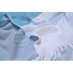 Полотенце Barine Pestemal - Turtle 85*165 Mavi голубой, , 4