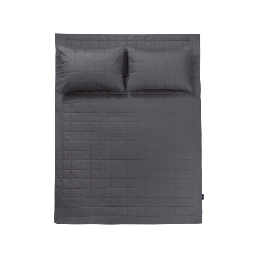 Покрывало стеганное с наволочками Penelope - Lia antrasit антрацит 300*280+50*70 (2)