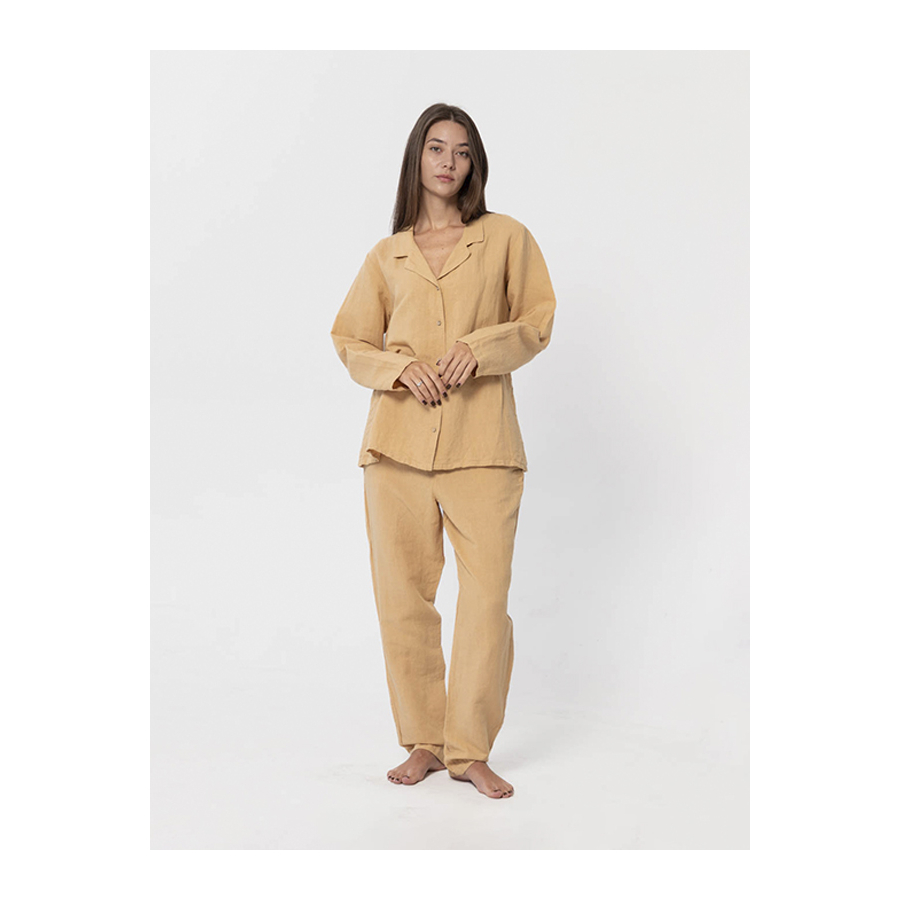Домашние женские штаны со льна Lotus Home - Bruma горчичный L