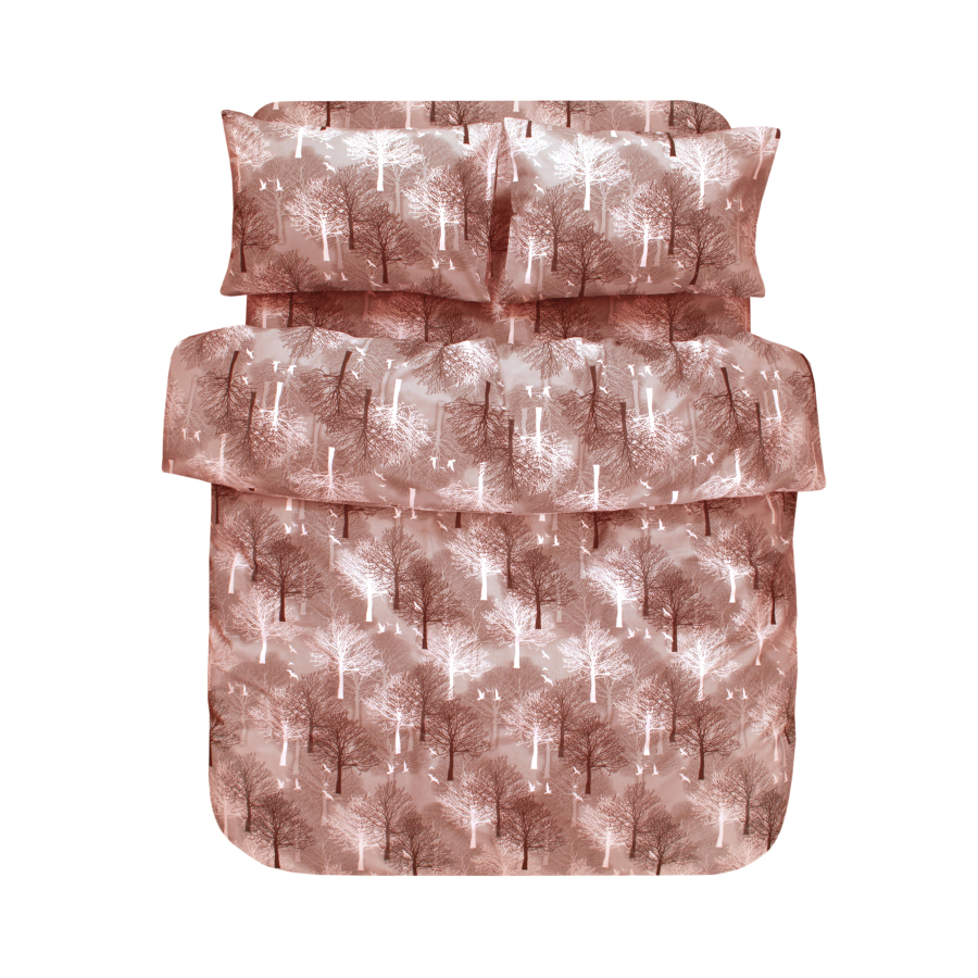 Постельное белье Iris Home Ranforce - Wood терракотовый евро