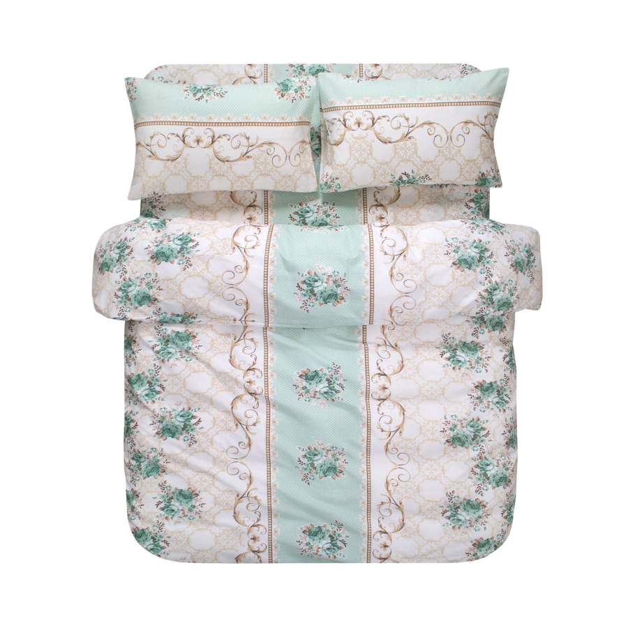 Постельное белье Iris Home Ranforce - Tracery зеленый семейный