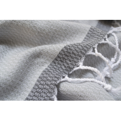 Полотенце Barine Pestemal - Basak 95*165 Light Grey-Grey серый, , 5