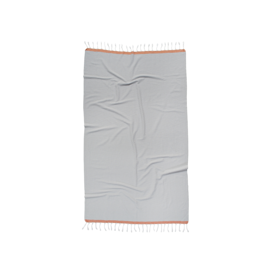 Полотенце Barine Pestemal - Basak 95*165 Light Grey-Orange серый-оранжевый