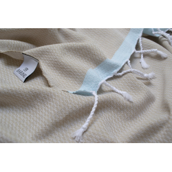 Полотенце Barine Pestemal - Basak 95*165 Beige-Mint бежевый-ментоловый, , 4