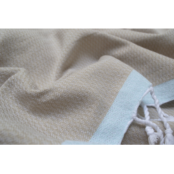 Полотенце Barine Pestemal - Basak 95*165 Beige-Mint бежевый-ментоловый, , 5