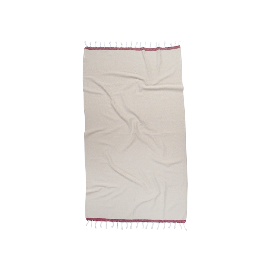 Полотенце Barine Pestemal - Basak 95*165 Beige-Marsala бежевый-марсала