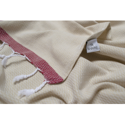 Полотенце Barine Pestemal - Basak 95*165 Beige-Marsala бежевый-марсала, , 4