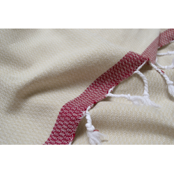 Полотенце Barine Pestemal - Basak 95*165 Beige-Marsala бежевый-марсала, , 5