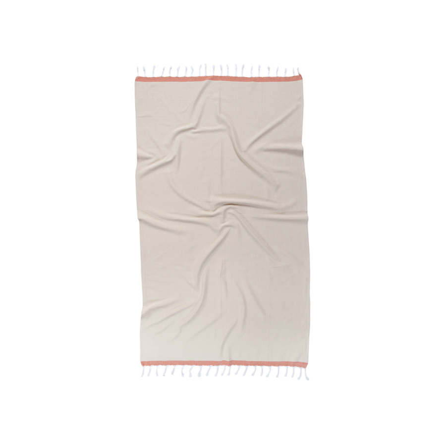 Полотенце Barine Pestemal - Basak 95*165 Beige-Orange бежевый-оранжевый