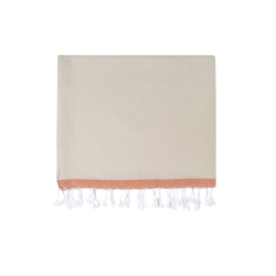 Полотенце Barine Pestemal - Basak 95*165 Beige-Orange бежевый-оранжевый, , 3