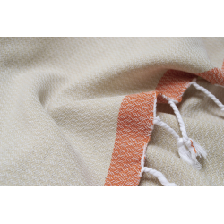 Полотенце Barine Pestemal - Basak 95*165 Beige-Orange бежевый-оранжевый, , 5