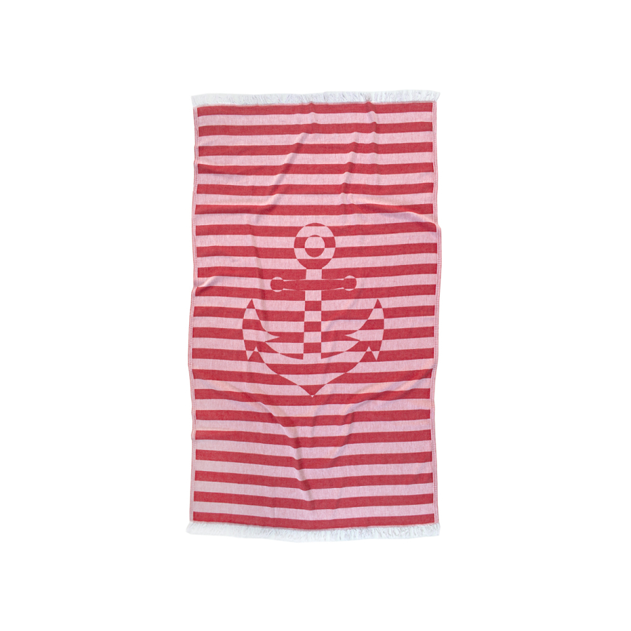 Полотенце Barine Pestemal - Undercover Anchor 95*175 Red красный