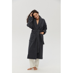 Халат unisex Lotus Home - Bold New Microcotton antrasit махровый S, , 3