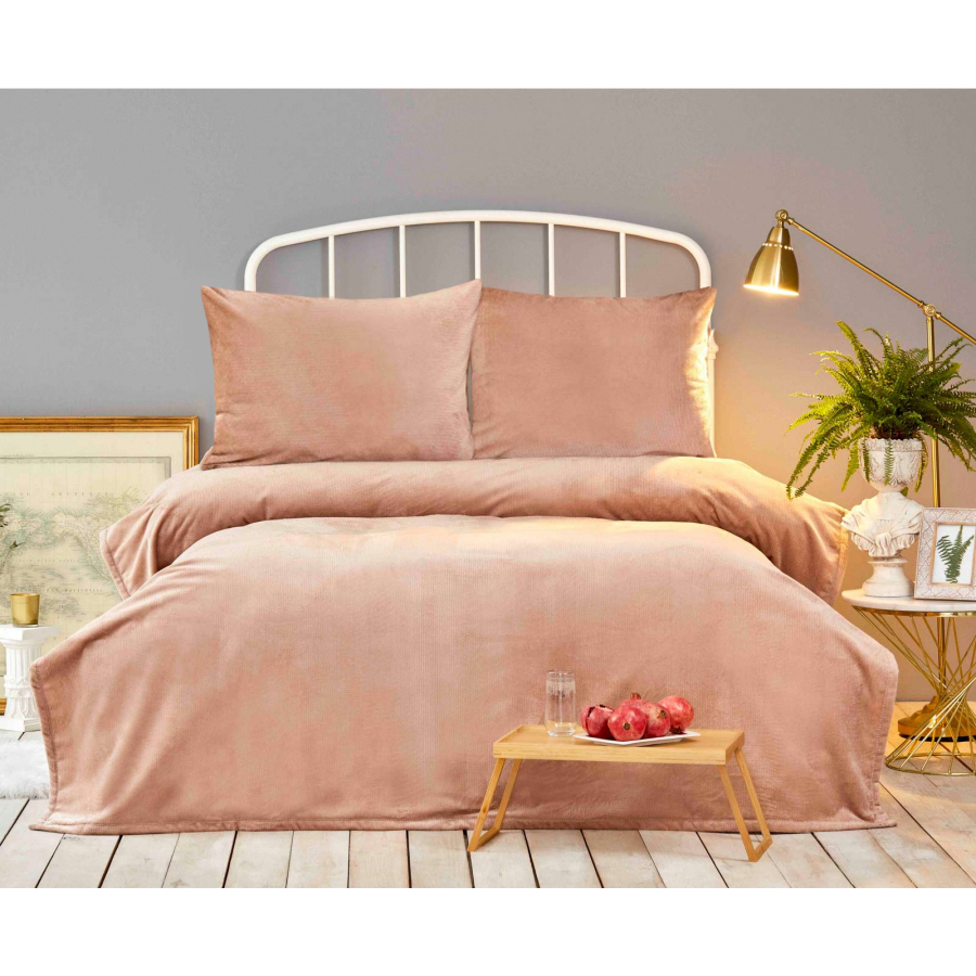 Покрывало с наволочками Karaca Home - Gabriel pudra пудра 230*240 евро