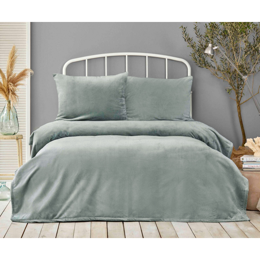 Покрывало с наволочками Karaca Home - Gabriel mavi голубой 230*240 евро