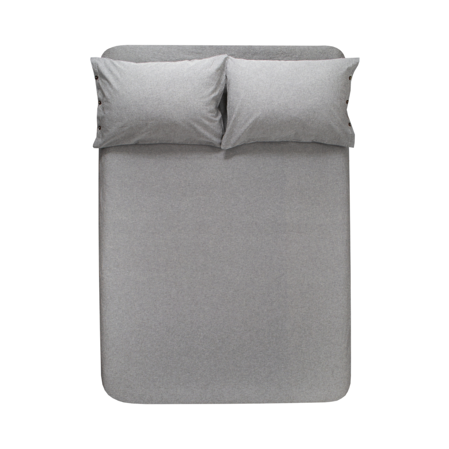 Простынь с наволочками Lotus Home Washed Cotton - Antracite 260*280