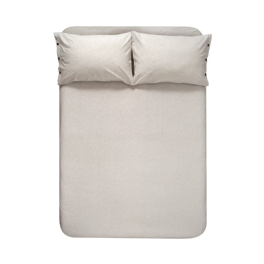 Простынь с наволочками Lotus Home Washed Cotton - Kahve-bej 260*280