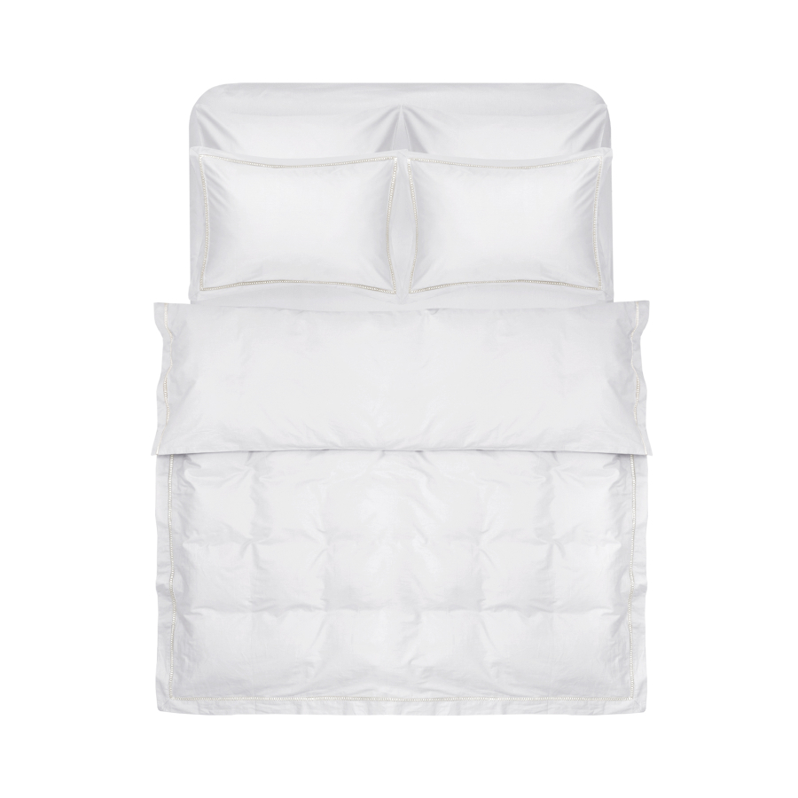 Постельное белье сатин premium Lotus Home - Queena белый евро