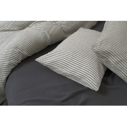 Постельное белье со льна Lotus Home - Karlin stripe linen антрацит евро, , 4