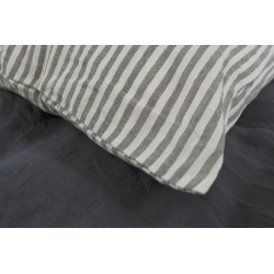 Постельное белье со льна Lotus Home - Karlin stripe linen антрацит евро, , 5