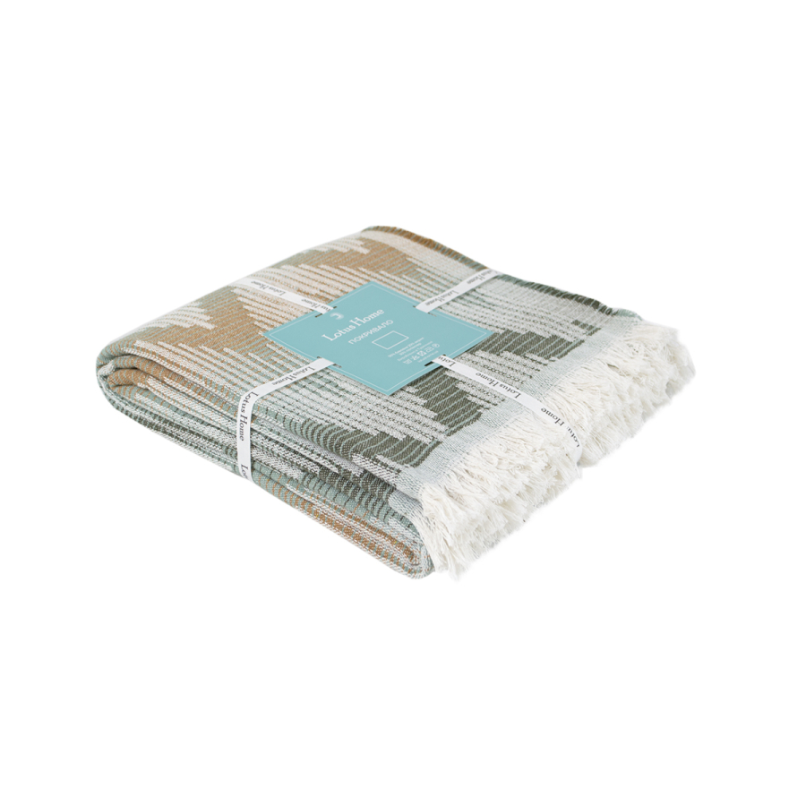 Покрывало Lotus Home - Girona зеленый/горчичный 230*240