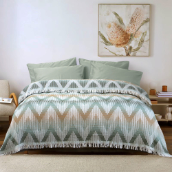 Покрывало Lotus Home - Girona зеленый/горчичный 230*240, , 3